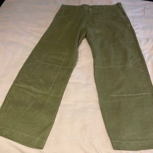 Stitched Dark Tan Baggy Pants - image 1